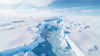 Fototapeta na wymiar landscape with snow polar climate change