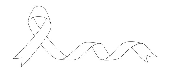  Ribbon line art style, commemorating world hiv aids day	