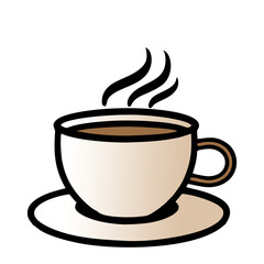 A cup of fragrant freshly brewed coffee. Vector illustration