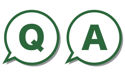 シンプルな吹き出しQAアイコン緑