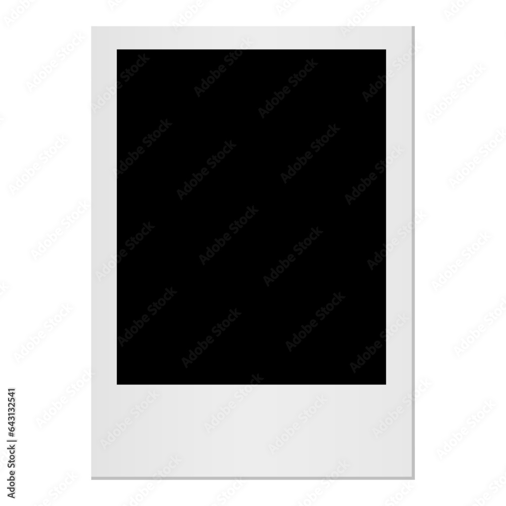 Poster empty white photo frame. realistic vertical photo card frame mockup - stock vector