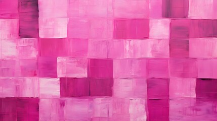 Oil Paint Texture in hot pink Colors with overlapping Squares and visible Brush Strokes. Artistic Background
