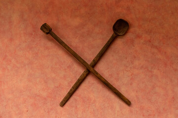 Mama cuchara de madera y aplastador de papas para fiestas ancestrales 