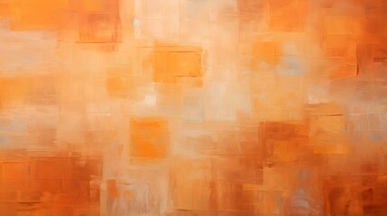 Oil Paint Texture in orange Colors with overlapping Squares and visible Brush Strokes. Artistic Background
