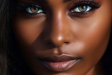 Close-up portrait of a beautiful dark-skinned girl