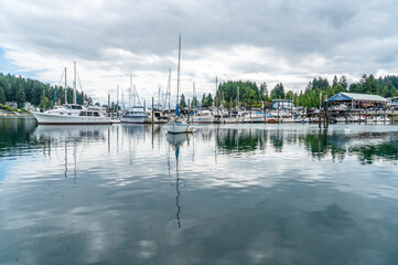 Fototapeta na wymiar Gig Harbor Marina Boats 3