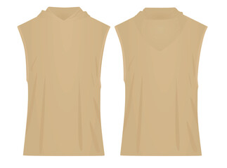 Brown hoodie top tank. vector illustration