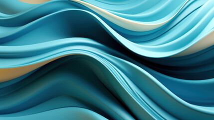 Cyan Elegance: Hyper-Detailed 3D Render of Abstract Cyan Background. Generative AI