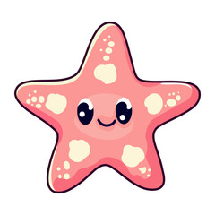 starfish cute kawaii vector illustration