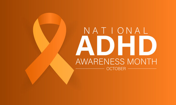 National ADHD awareness month is observed every year in October. Banner, poster, card, background design.