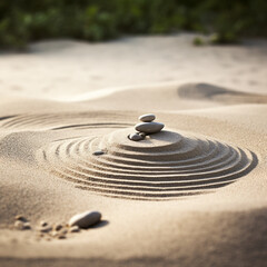 Fototapeta na wymiar zen stones on the beach