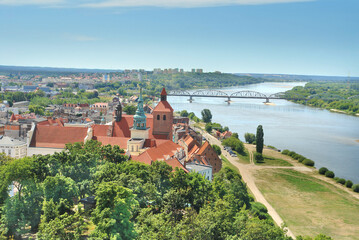 Panorama of Grudziądz from the side of the Vistula River from the castle tower Klimek