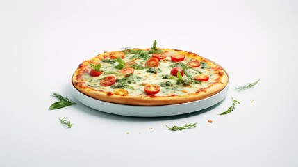 pizza with tomato and mozzarella