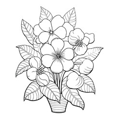 Cute Flower Coloring Book Page for Kids and Adults: Relaxing, Printable Floral Illustrations for Mindful Coloring Fun, Ideal for Stress Relief, Botanical Designs and Nature-Inspired Art Therapy.