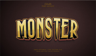 Text effect monster. Editable text effect style 3d theme halloween season.