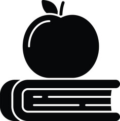 book with apple glyph icon design style