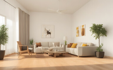 Fototapeta na wymiar Large luxury modern interiors Living room 3D rendering 