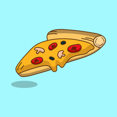 Meat pizza icon flat illustration of vector icon for web design.