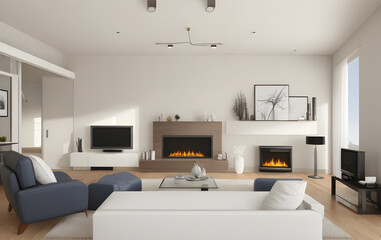 Fototapeta na wymiar Luxury house interior. ELegant living room