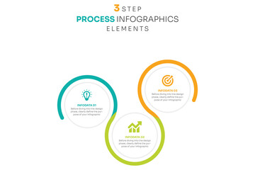 3 steps business timeline process infographic presentation template vector 
