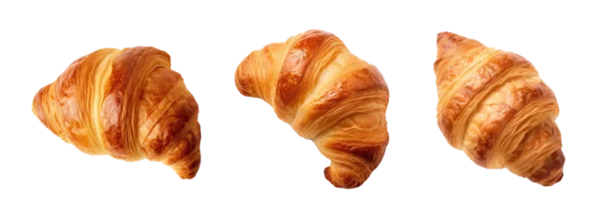 Fotobehang Bakkerij A Variety of Croissants Isolated on a Transparent Background