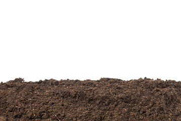 Soil for plant isolated on white background.