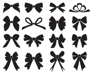 Collection of bow ties on a white background