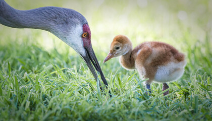 Sandhill crane and chick, Florida. © Frances