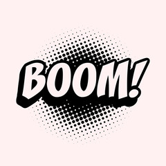 Boom text design vector sticker comic style
