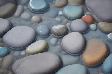 Close-up colorful stones. AI generated illustration