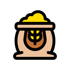 Editable flour, wheat, sack vector icon. Food, farm, grocery, harvest. Part of a big icon set family. Perfect for web and app interfaces, presentations, infographics, etc