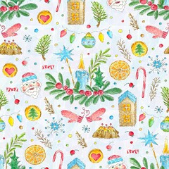 Christmas patterns for wrapping paper.