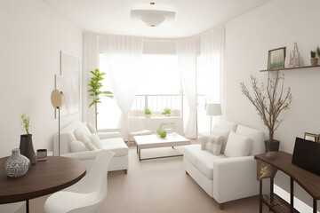 Naklejka na ściany i meble Luxury house interior. ELegant living room