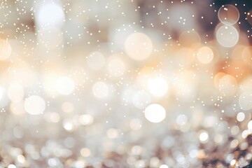 White abstract Christmas background with snow and bokeh effect