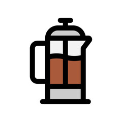 Editable french press vector icon. Cafe, coffee shop, restaurant, drink, beverages. Part of a big icon set family. Perfect for web and app interfaces, presentations, infographics, etc