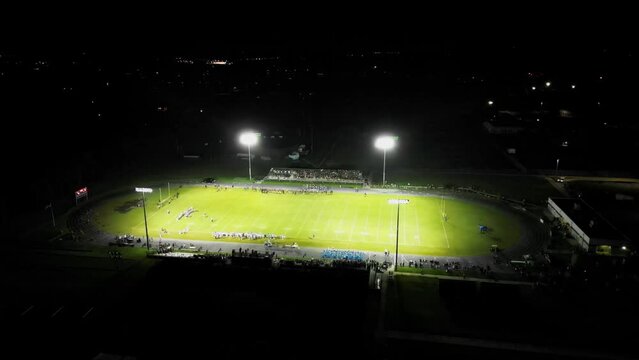 Friday Night High School Football - Aerial from a Drone