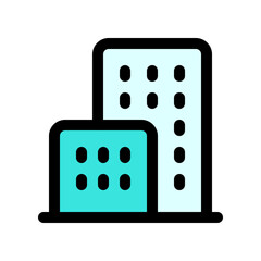 Editable office building, hotel, apartment, real estate, vector icon. Part of a big icon set family. Perfect for web and app interfaces, presentations, infographics, etc