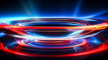Neon ellipses creating a hypnotic vortex