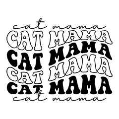 Fototapeta premium Cat Mama Retro SVG