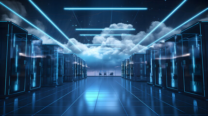 there is a cloud that is floating in the air over a server Generative AI