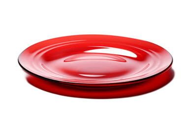 Ruby-Red Plate Isolated on Transparent Background