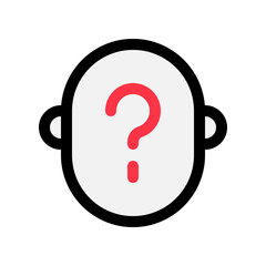Editable vector unknown anonymous person head icon. Part of a big icon set family. Perfect for web and app interfaces, presentations, infographics, etc
