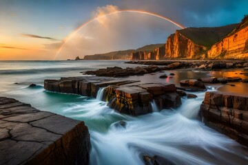 rainbow over the sea