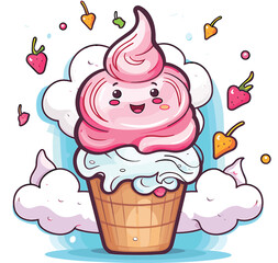 cupcake with ice cream