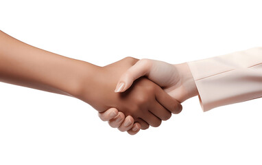 Handshake of Women on white transparent background