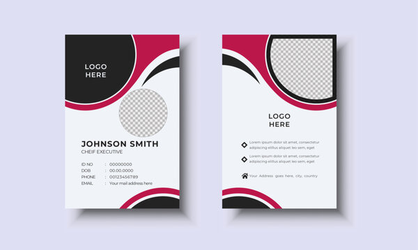 Clean and smooth corporate company employee Id card with color variations.