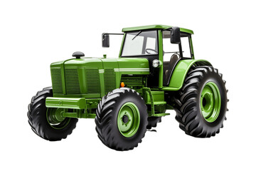 Green Tractor with Transparent Background. AI