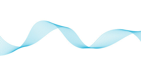 Abstract vector background with blue wavy lines. Blue wave background. Blue lines vector illustration. Curved wave. Abstract wave element for design.