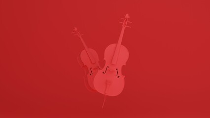 Violin 3d illustration. 3d rendered background image. Playing the instrument