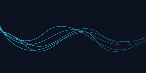 Abstract vector background with blue wavy lines. Blue wave background. Blue lines vector illustration. Curved wave. Abstract wave element for design.